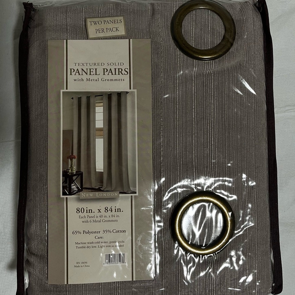 Gray Curtain Panel with Grommets